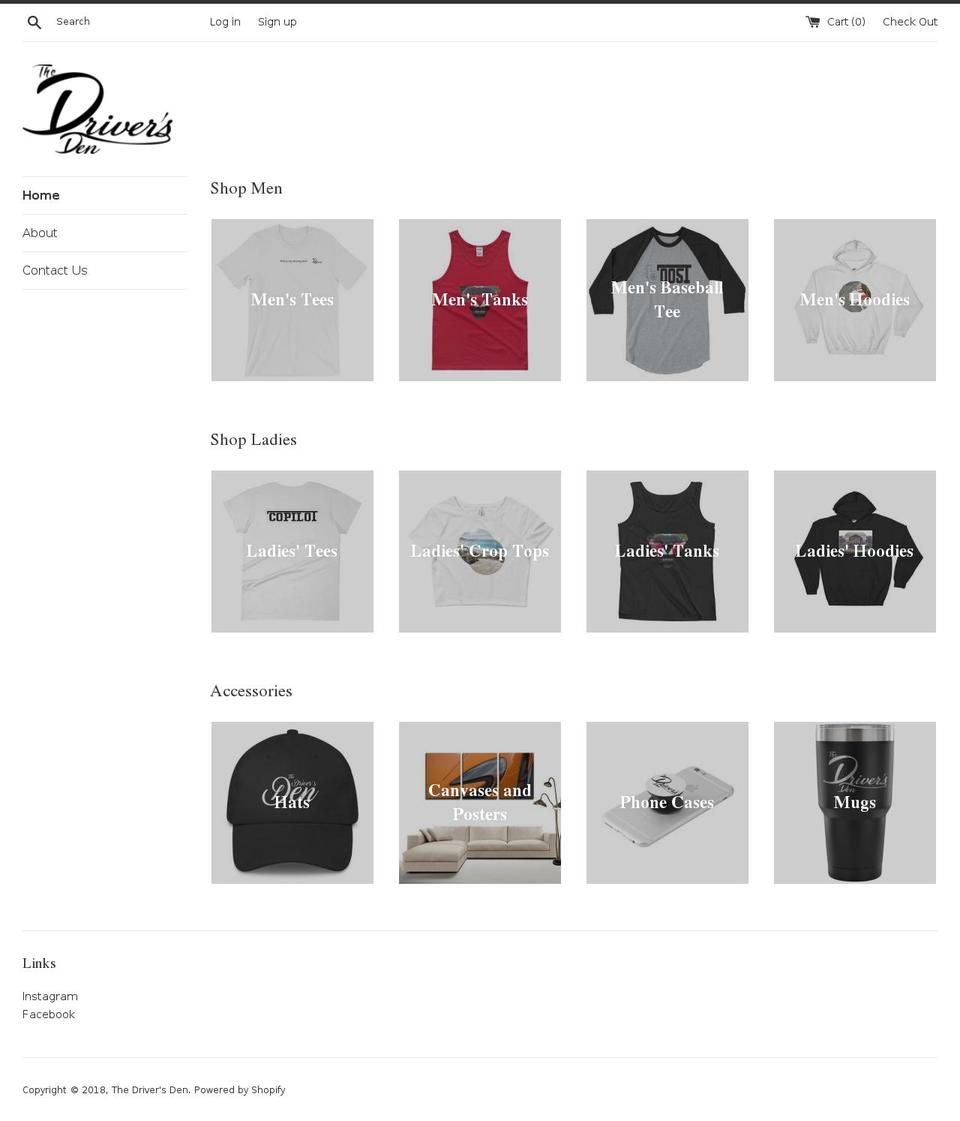 thedriversden.com — Shopify storefront screenshot