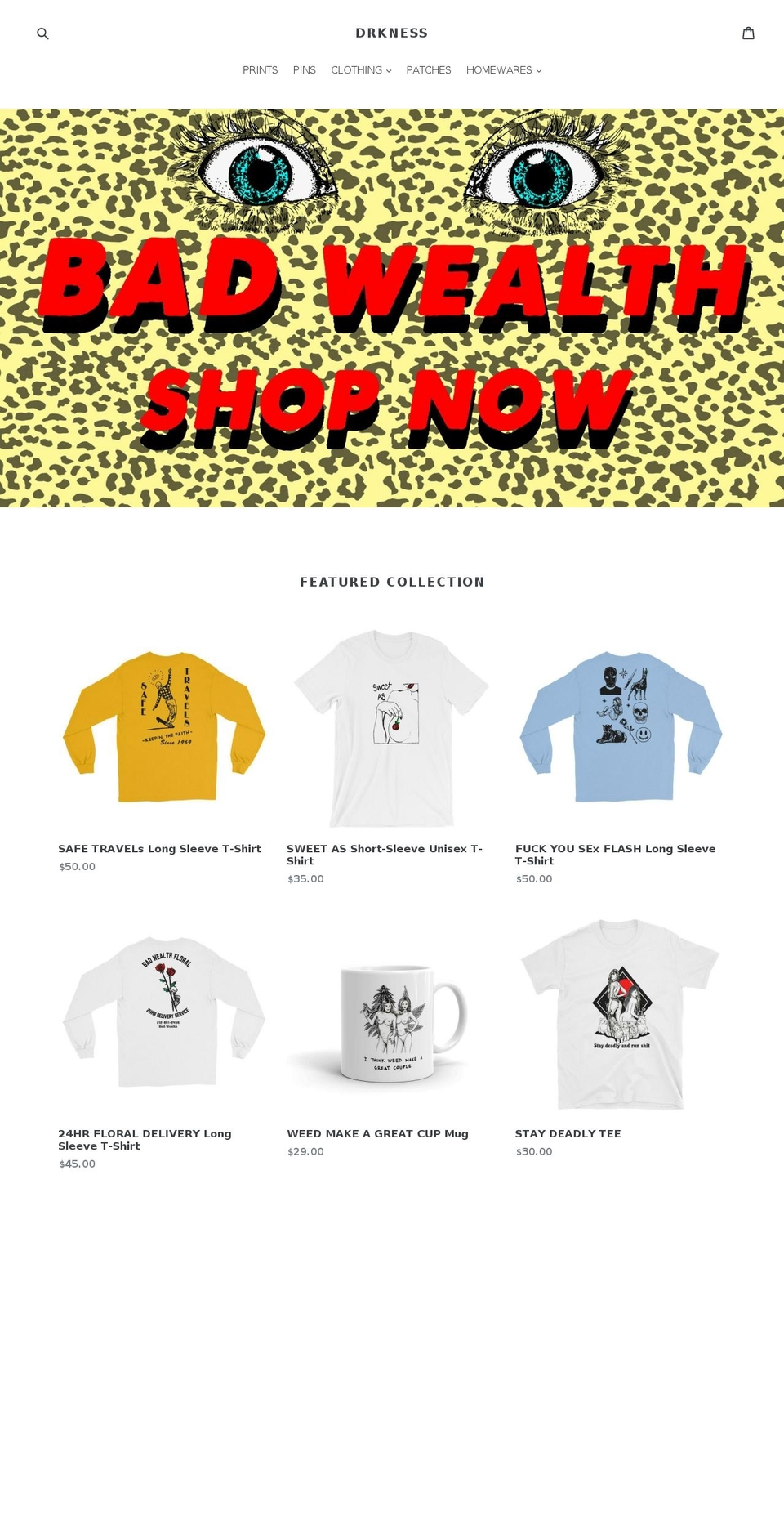 thedrkness.com — Shopify storefront screenshot