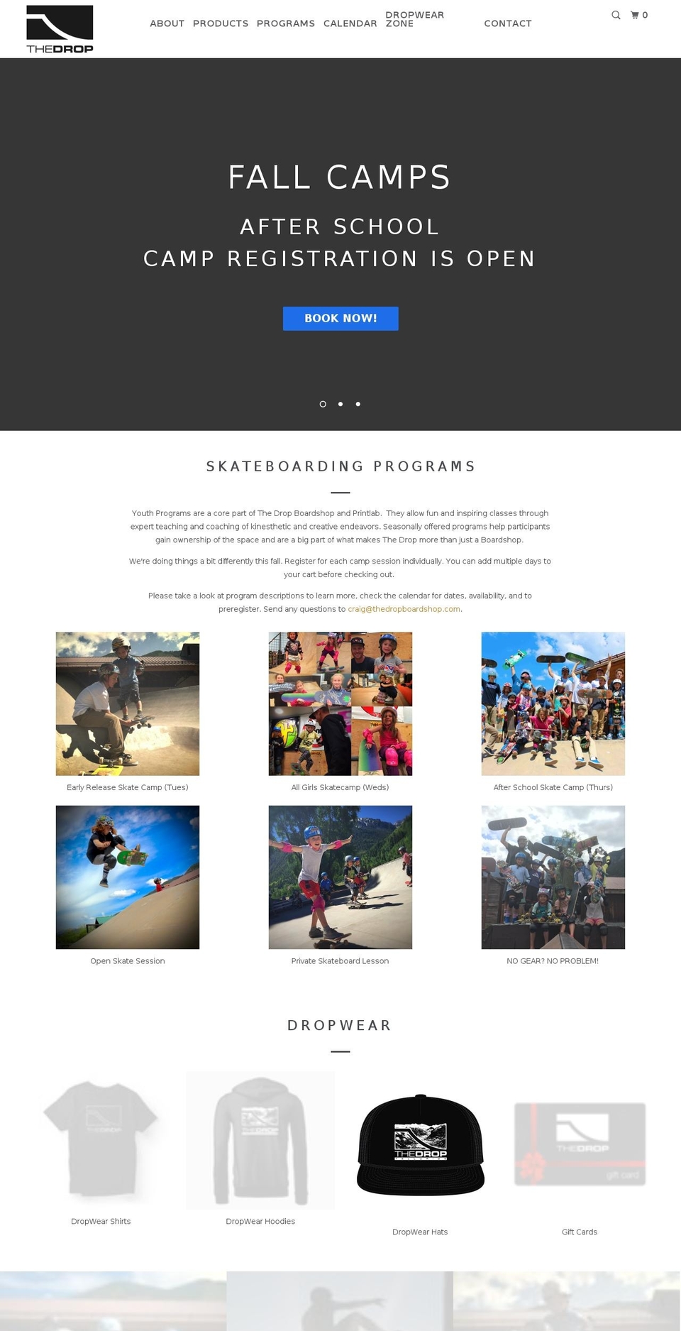 thedropboardshop.com shopify website screenshot