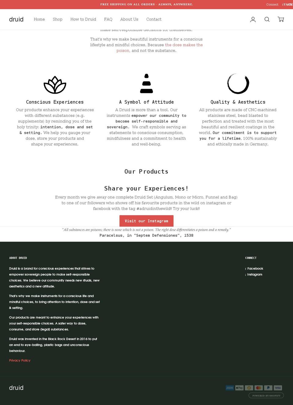 thedruid.co shopify website screenshot