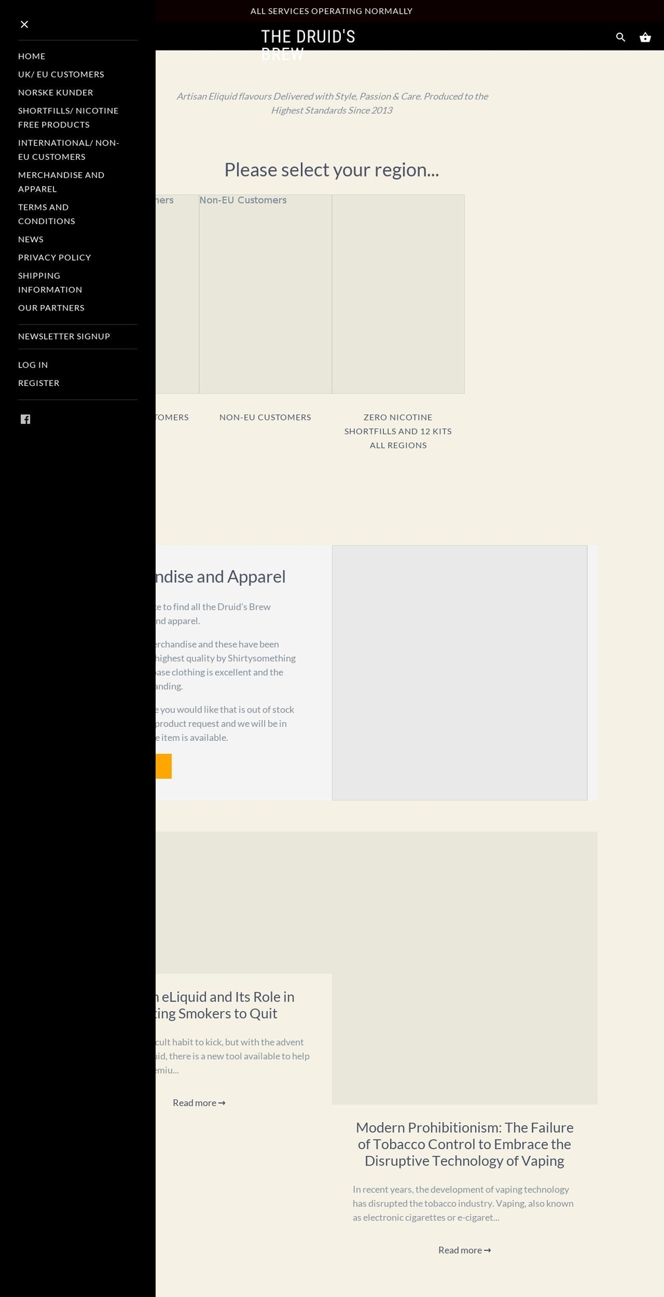 thedruidsbrew.co.uk shopify website screenshot