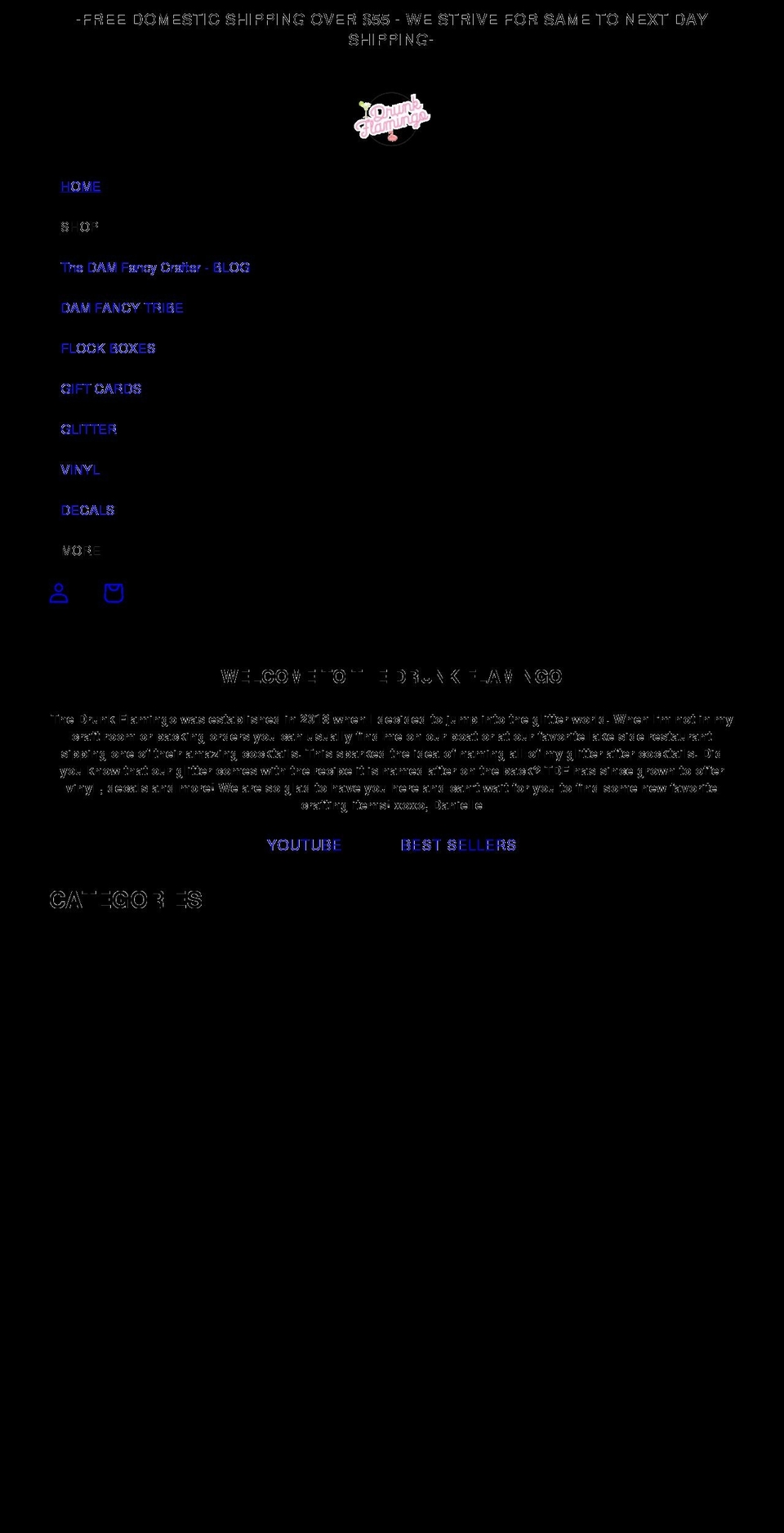 thedrunkflamingo.com shopify website screenshot