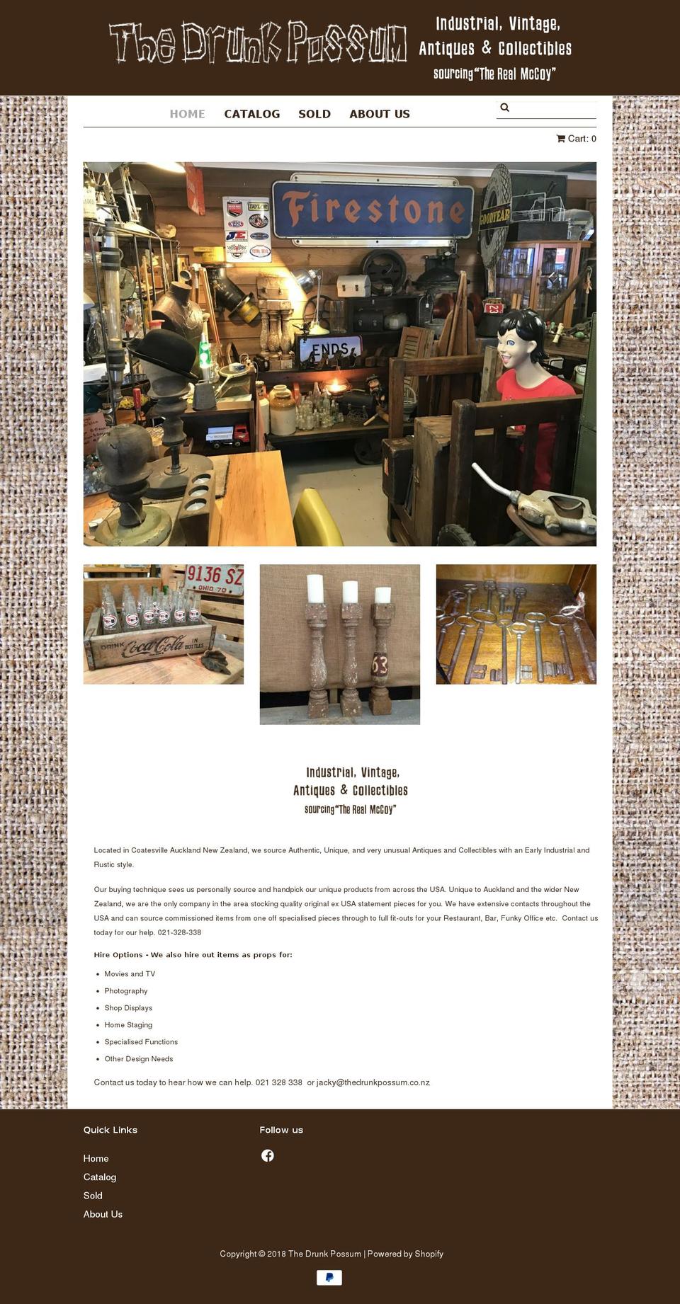 thedrunkpossum.com — Shopify storefront screenshot