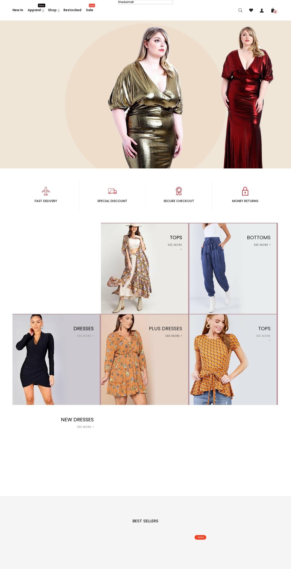 Vista Shopify theme site example theduimall.com