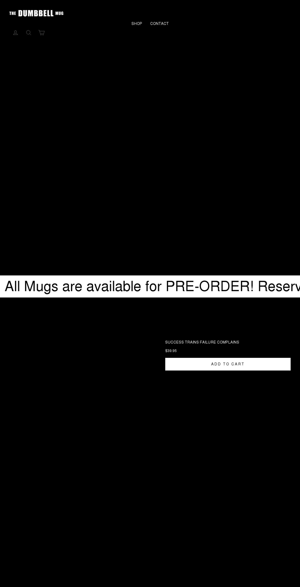 thedumbbellmug.com shopify website screenshot