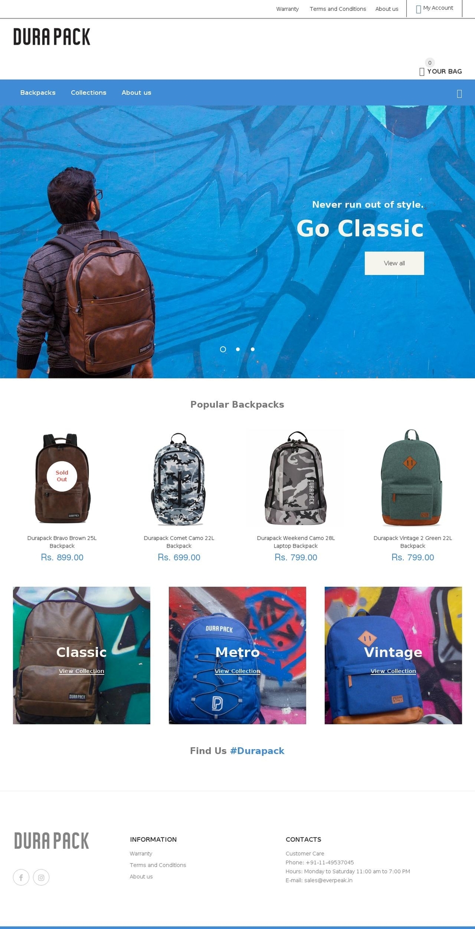 thedurapack.com shopify website screenshot