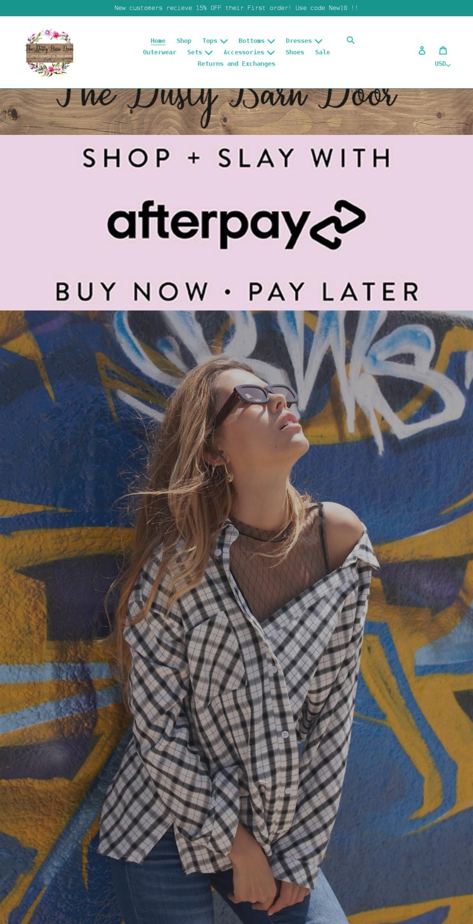 thedustybarndoor.com shopify website screenshot