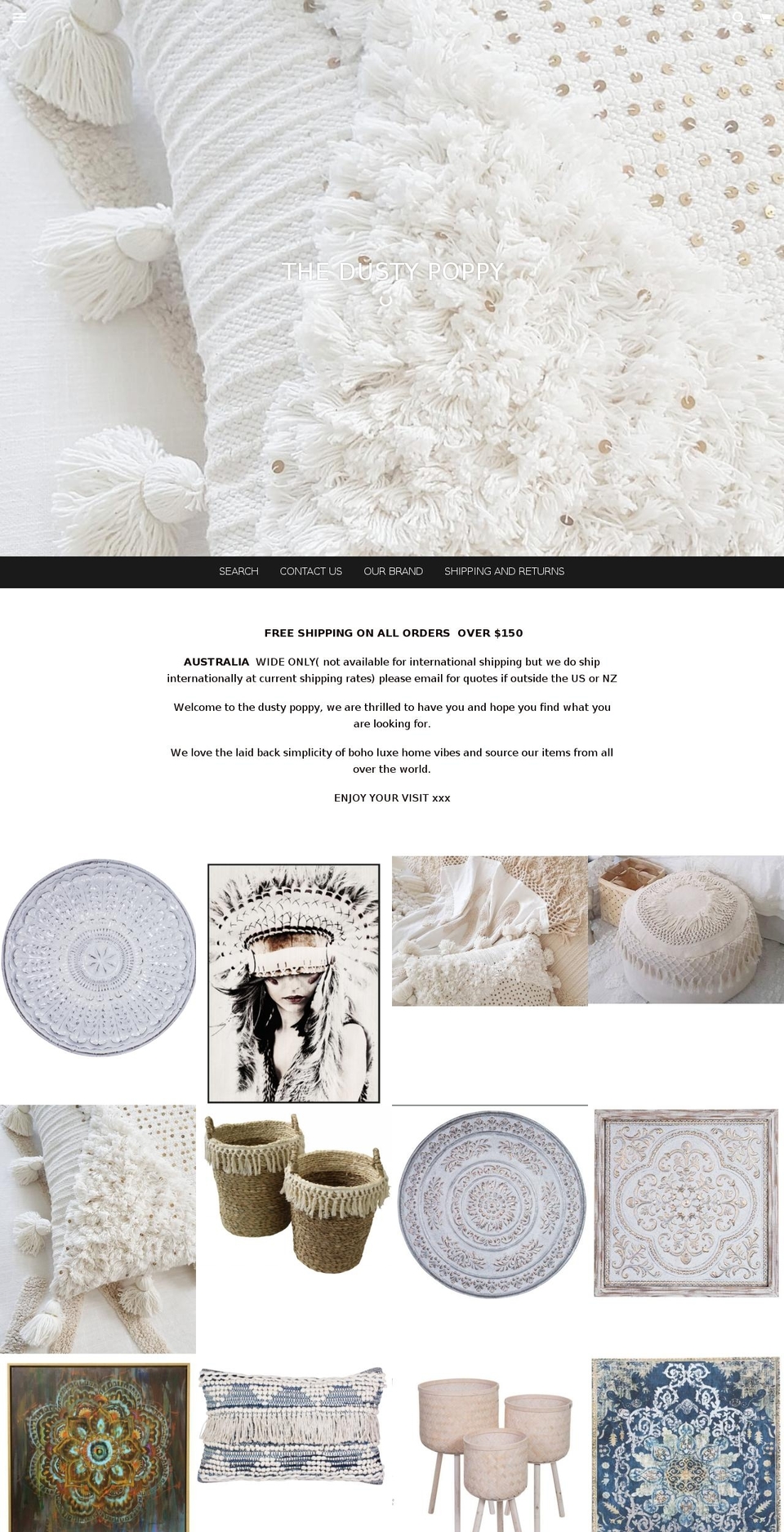 thedustypoppy.com — Shopify storefront screenshot