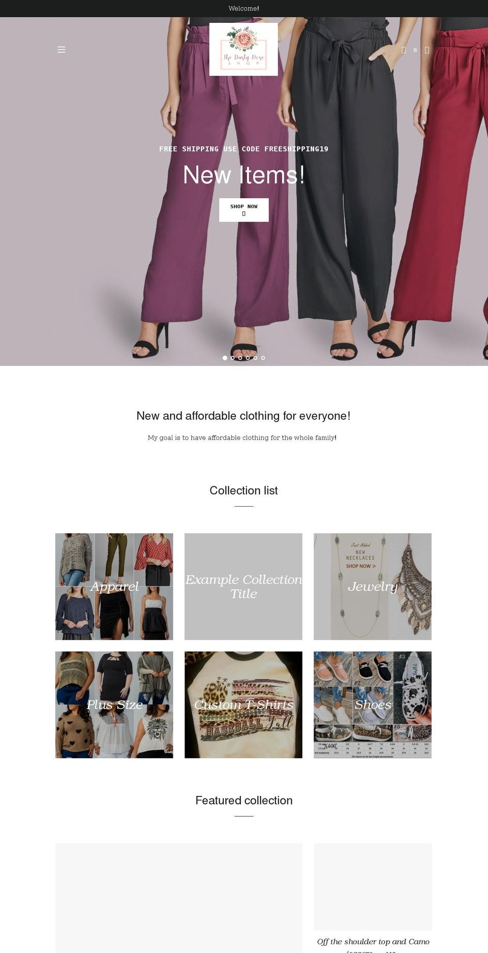 thedustyroseshop.com shopify website screenshot