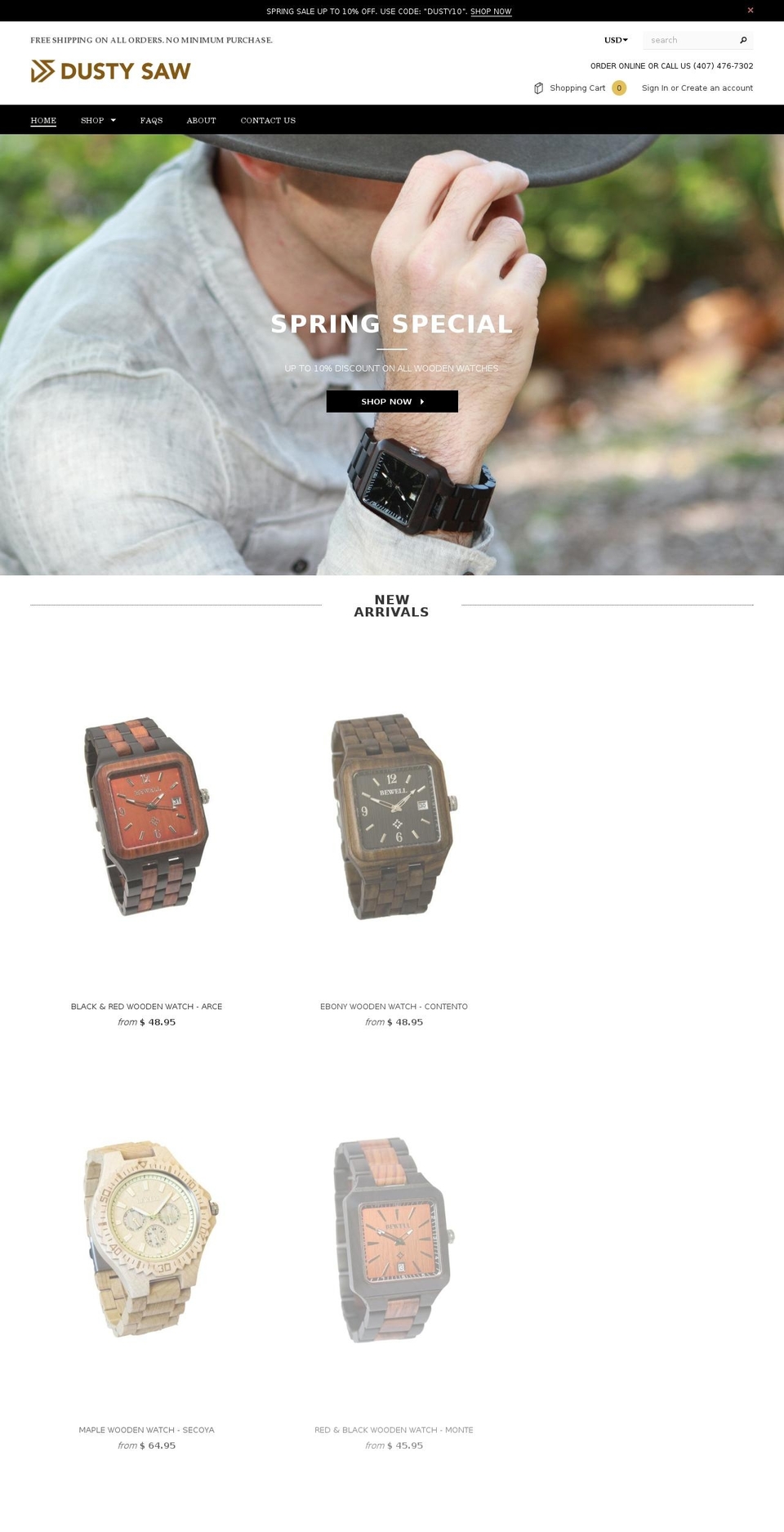 thedustysaw.com shopify website screenshot