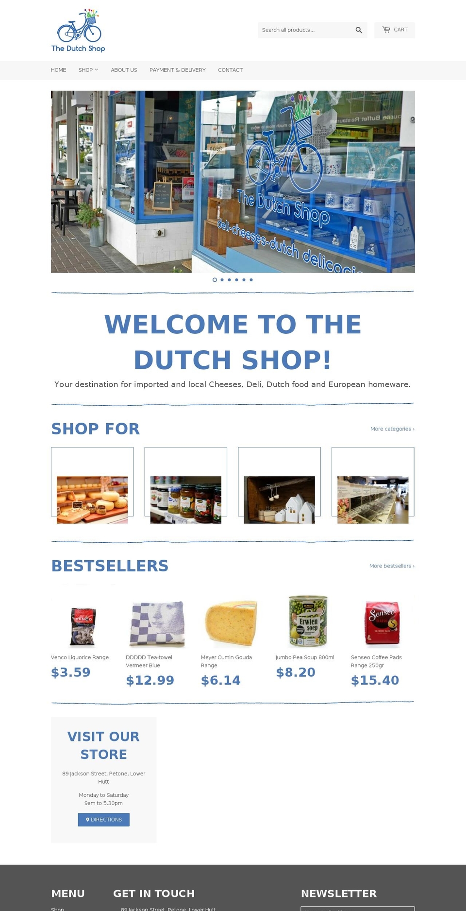 thedutchshop.co.nz shopify website screenshot