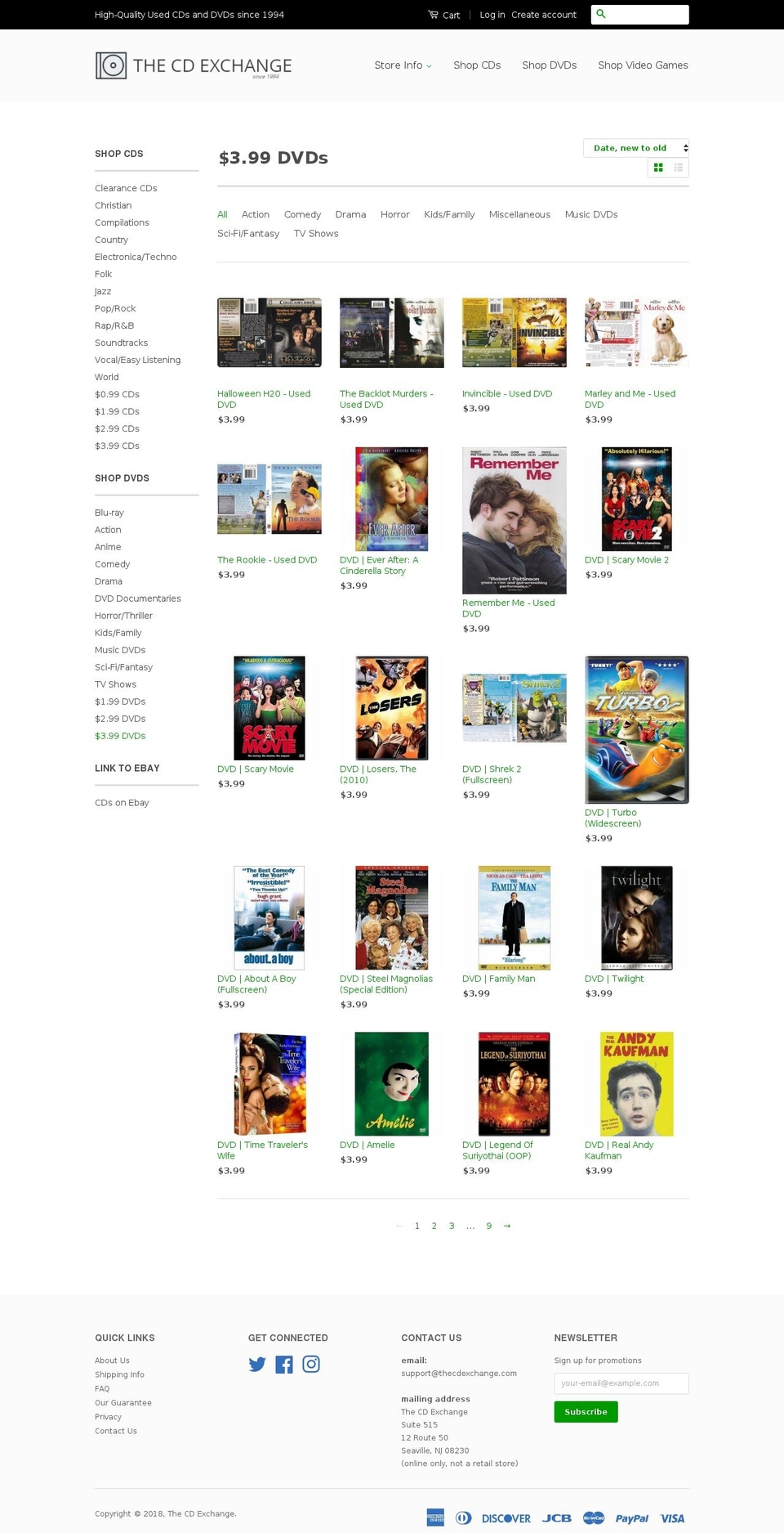 thedvdexchange.com — Shopify storefront screenshot