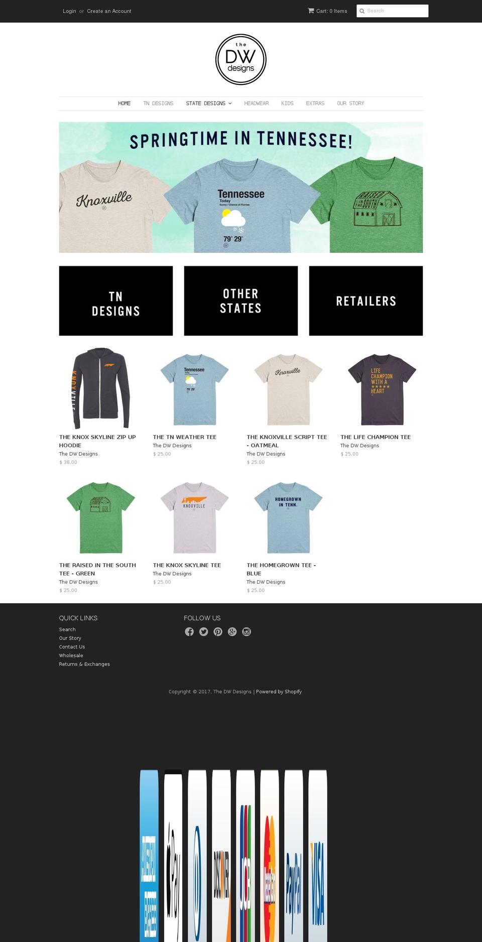 Taste Shopify theme site example thedwdesigns.com