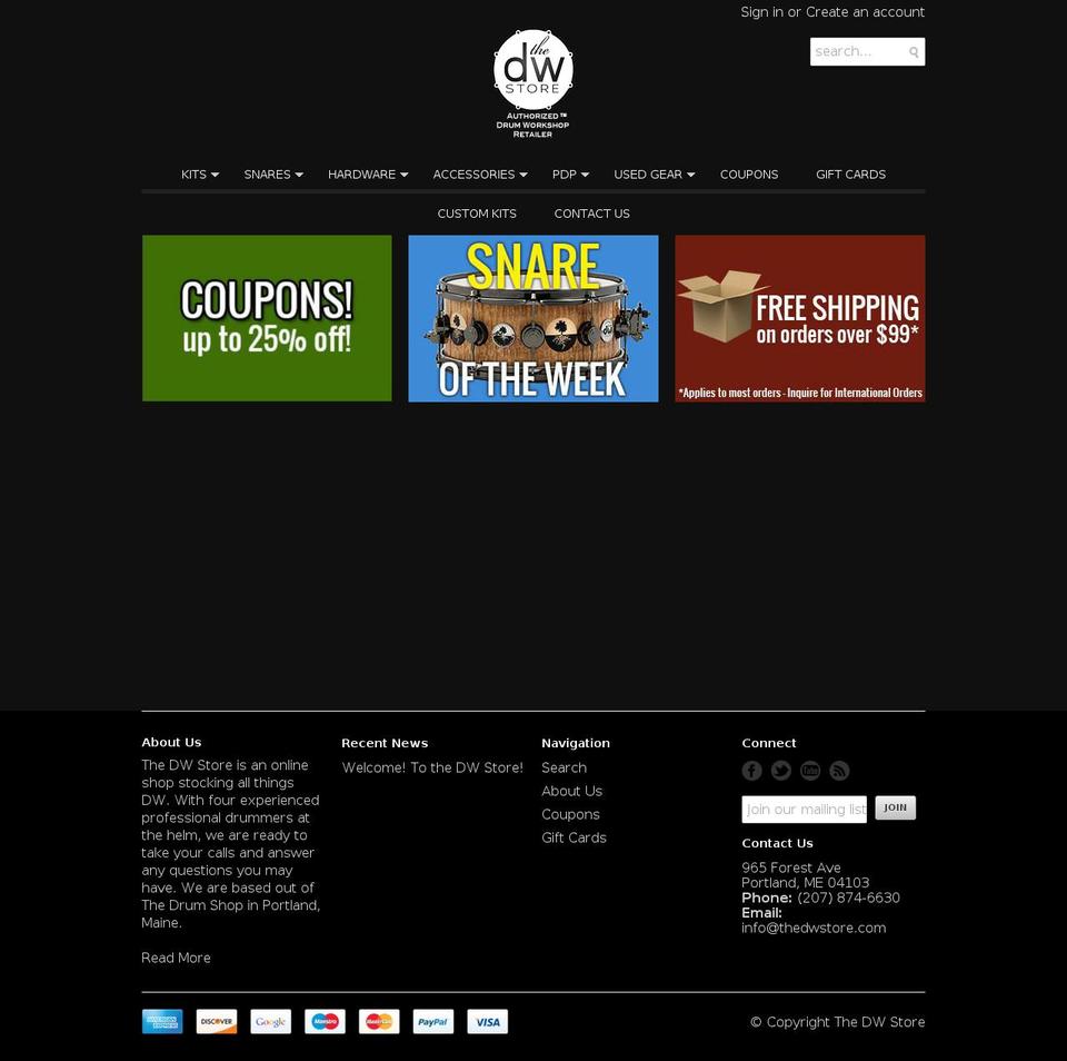 thedwstore.org shopify website screenshot