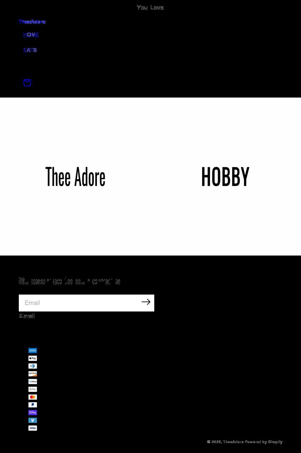 theeadore.com shopify website screenshot