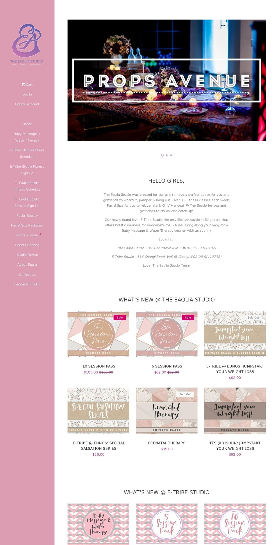 theeaqliastudio.com shopify website screenshot