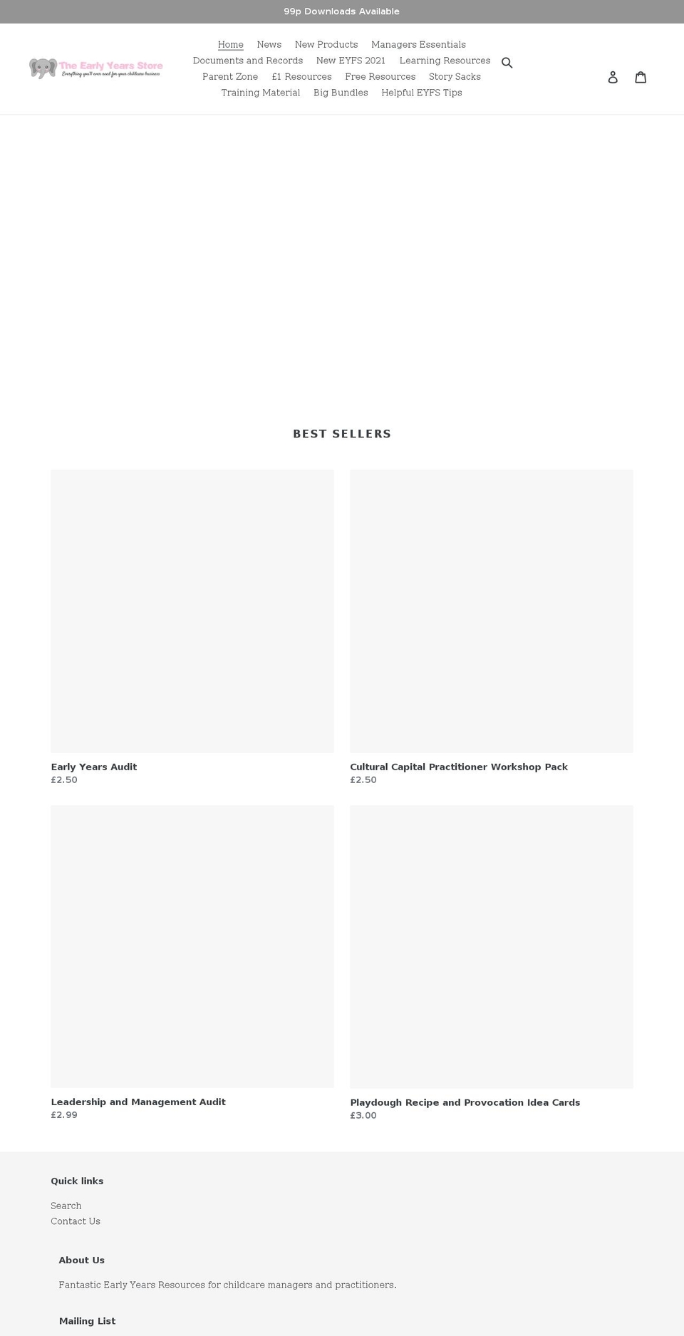 theearlyyearsstore.com shopify website screenshot