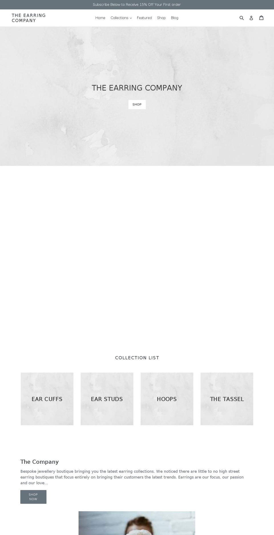 theearringcompany.com shopify website screenshot