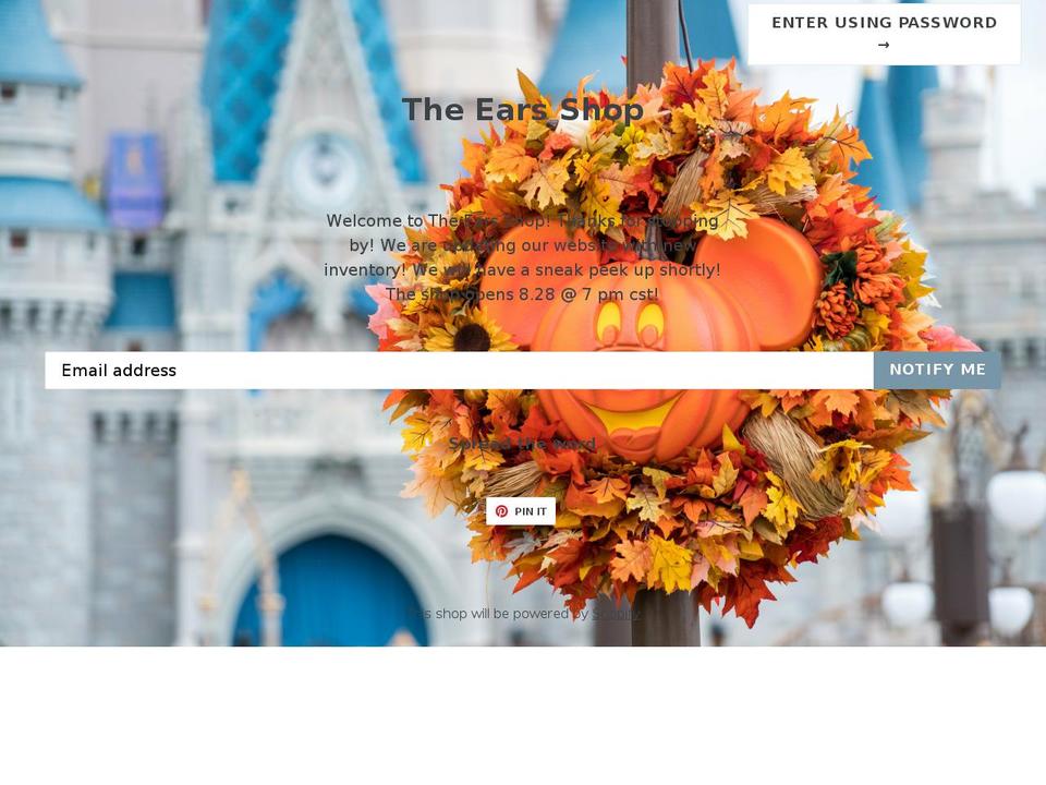 theearsshop.com shopify website screenshot