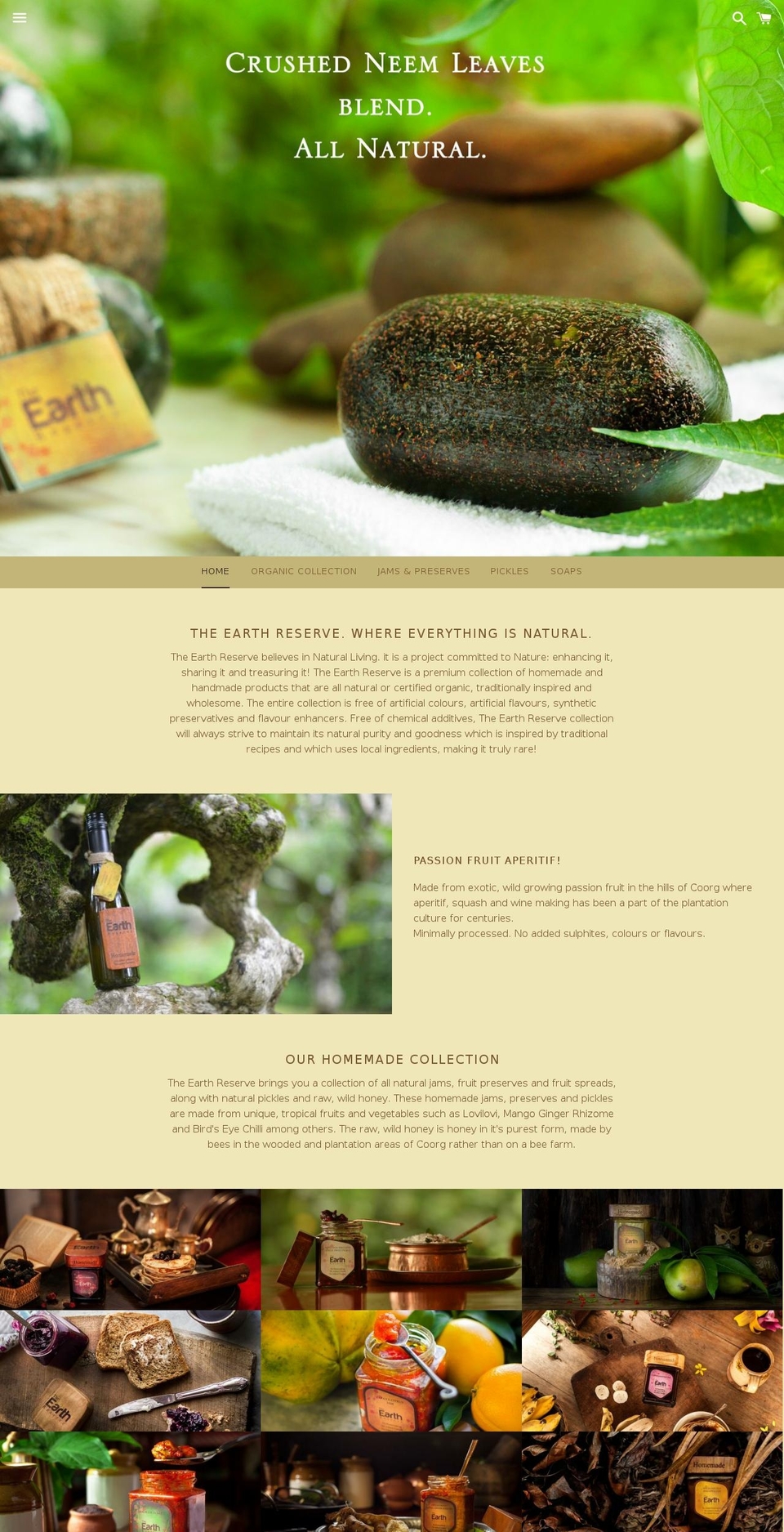 theearthreserve.com shopify website screenshot