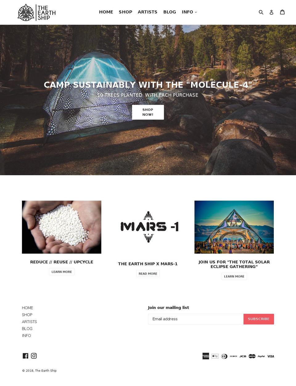 theearthship.com — Shopify storefront screenshot