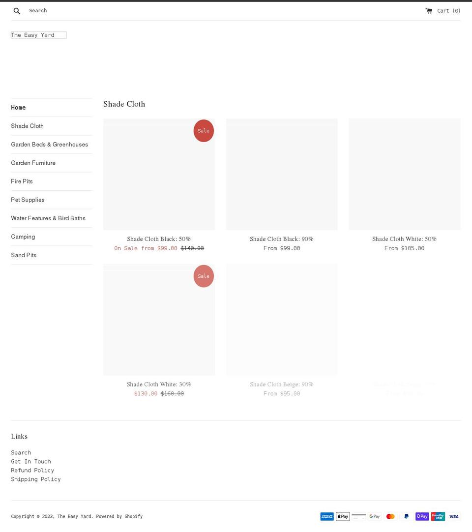 theeasyyard.com.au shopify website screenshot