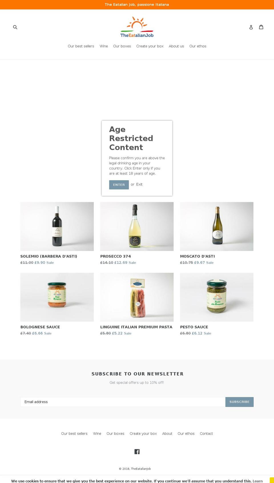 theeatalianjob.com — Shopify storefront screenshot