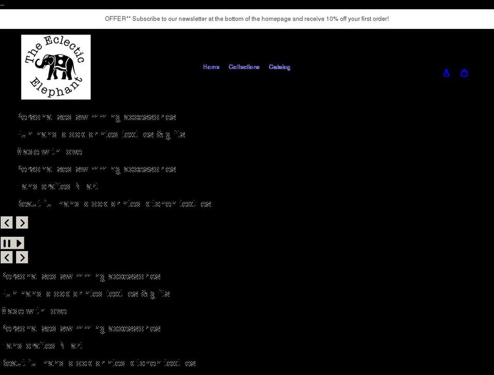 theeclecticelephant.co.uk shopify website screenshot