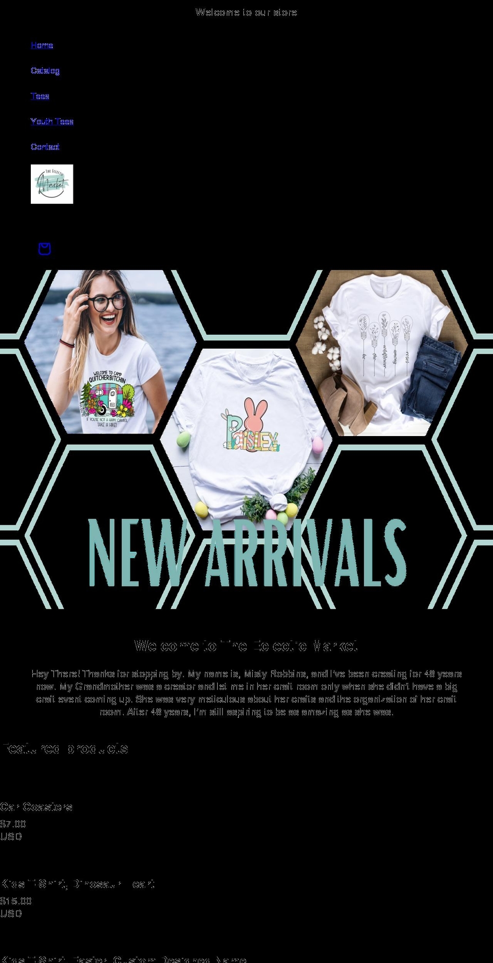 theeclecticmarket.com shopify website screenshot