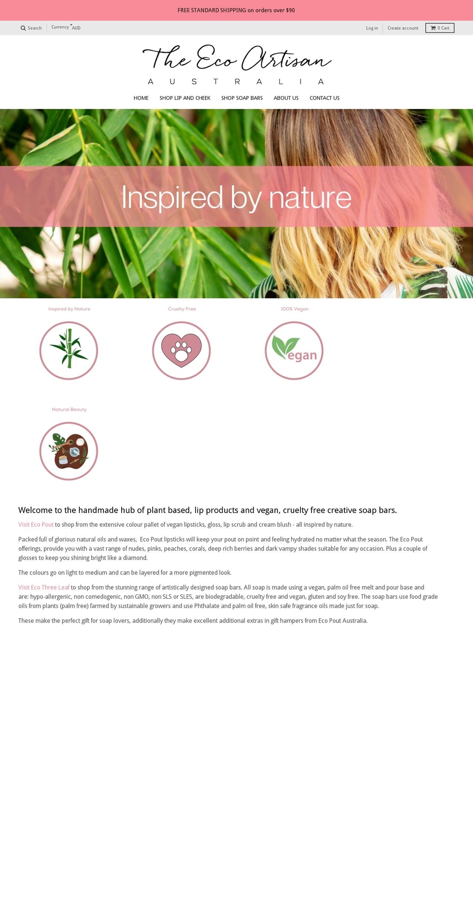 theecoartisan.com.au shopify website screenshot