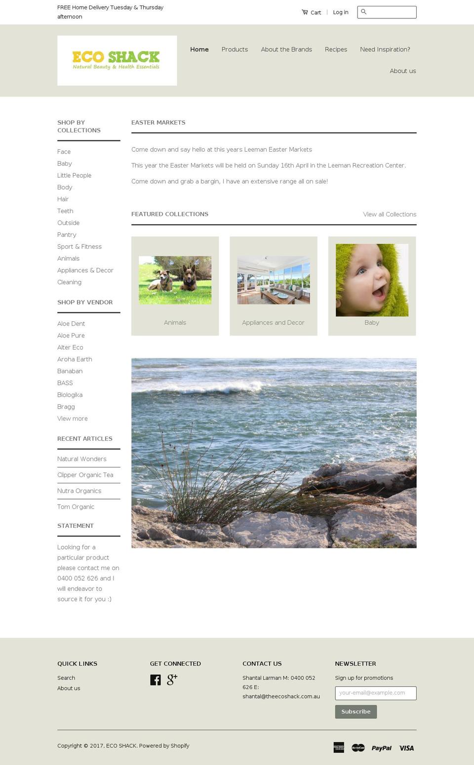 theecoshack.com.au shopify website screenshot