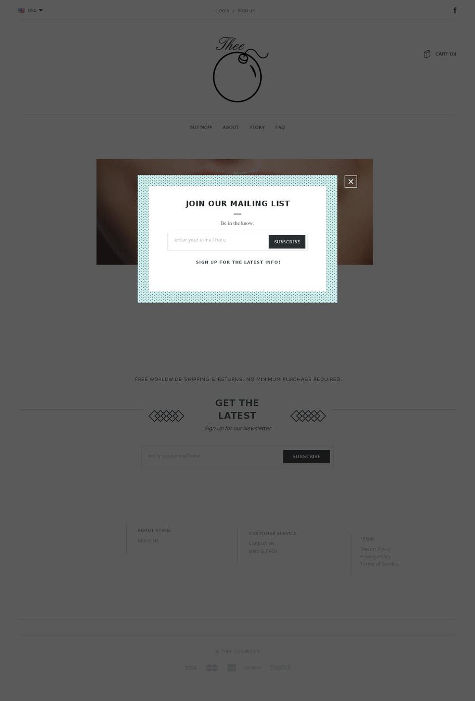 theecosmetics.com shopify website screenshot