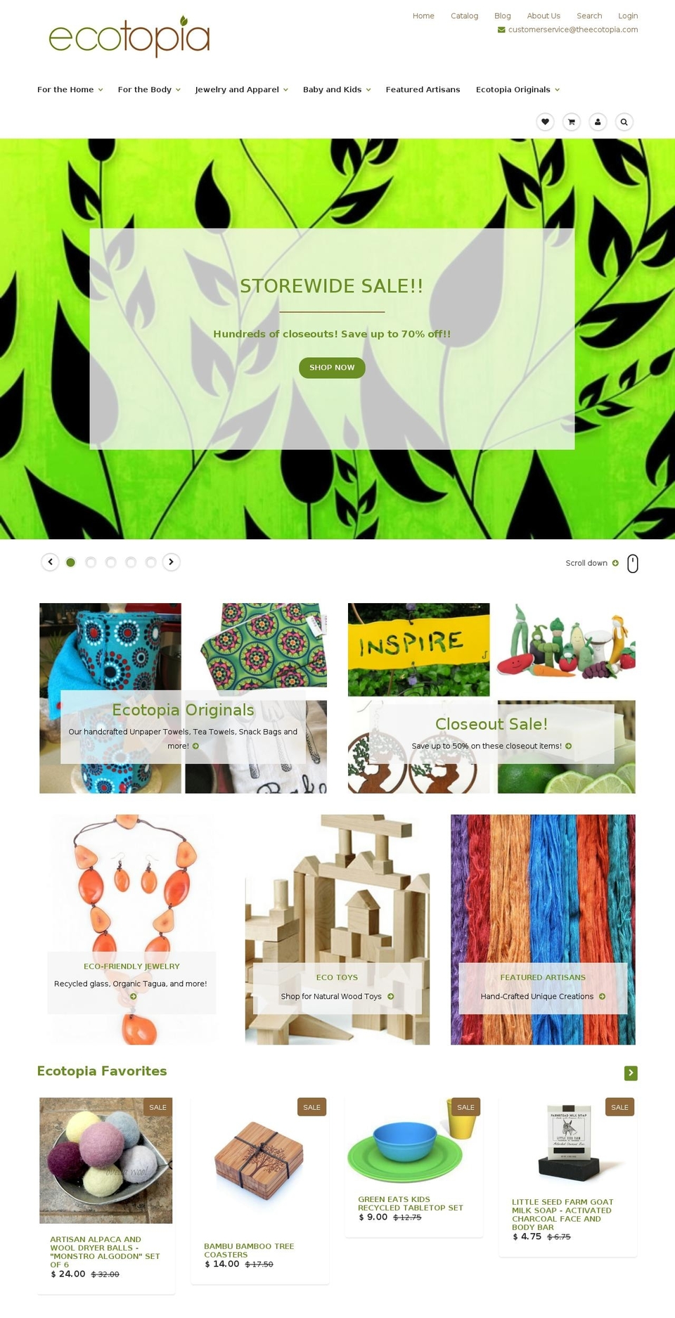 theecotopia.com shopify website screenshot