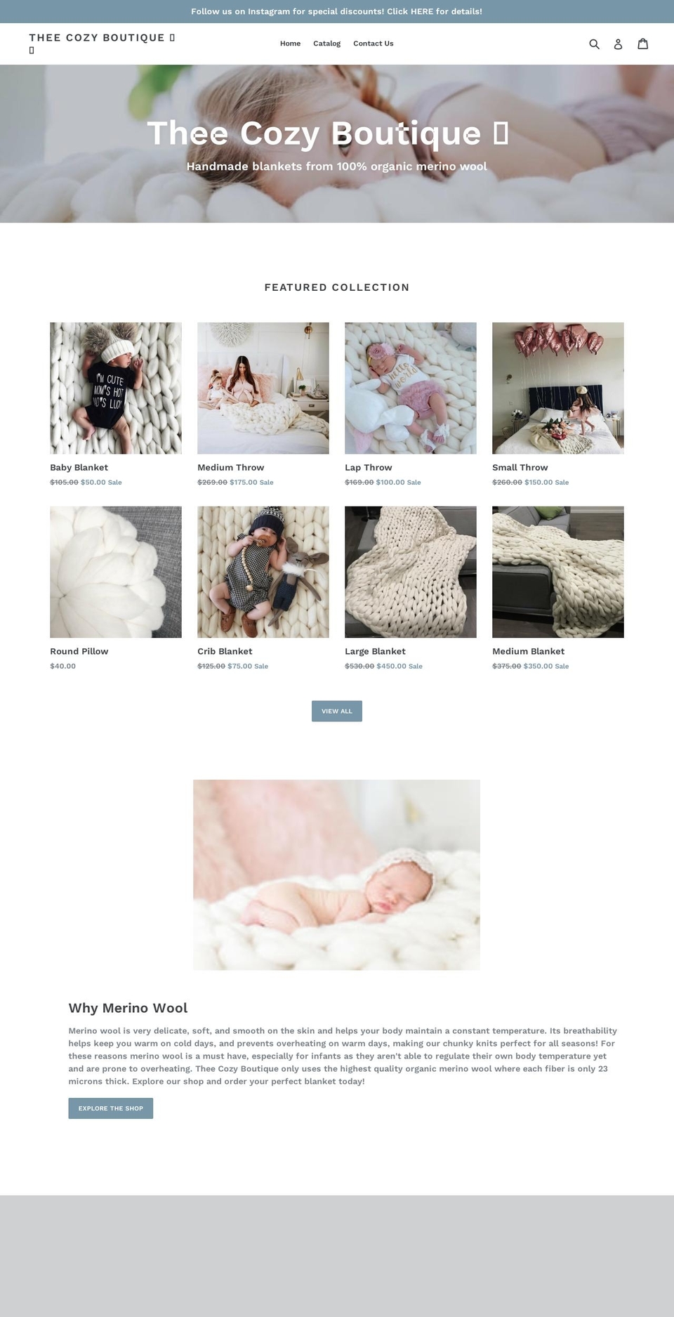 theecozyboutique.com — Shopify storefront screenshot