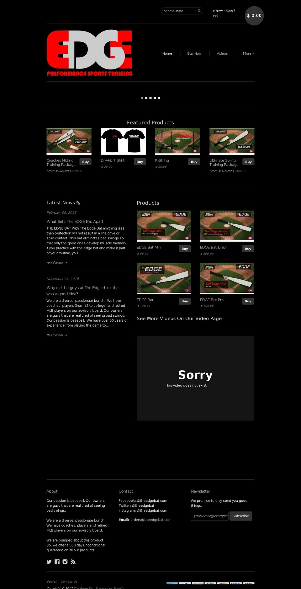 theedgebat.com shopify website screenshot