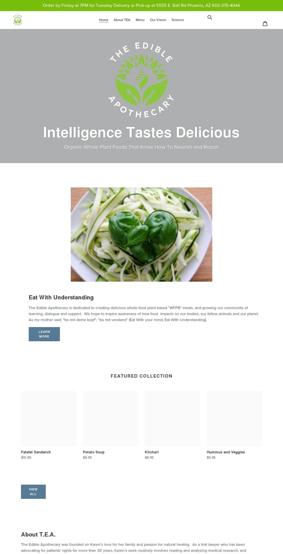 theedibleapothecary.org shopify website screenshot