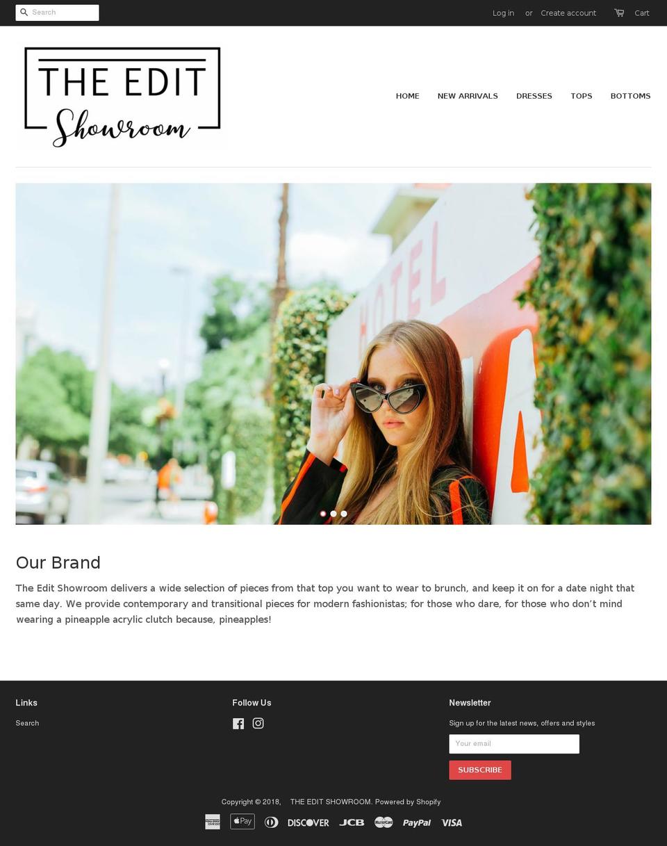theeditshowroom.com shopify website screenshot