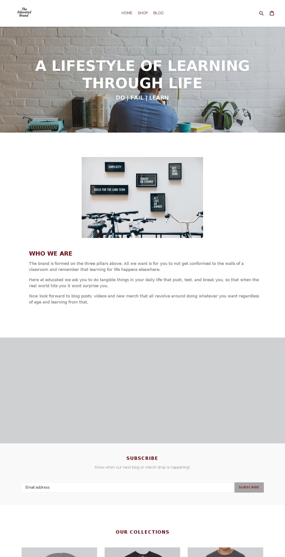 theeducatedbrand.com — Shopify storefront screenshot