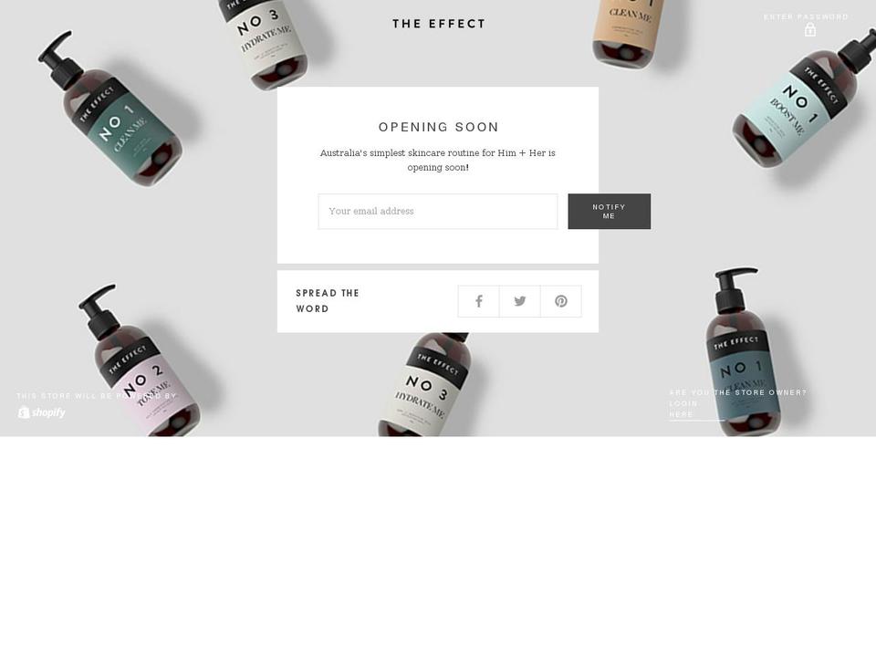 theeffect.com.au shopify website screenshot