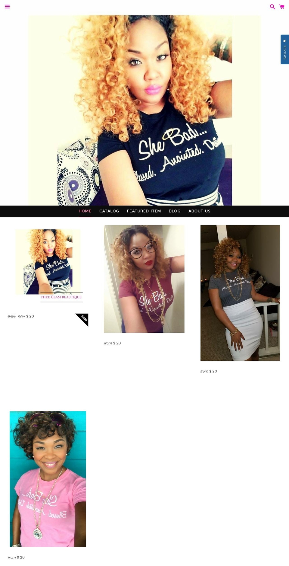 theeglam.com shopify website screenshot