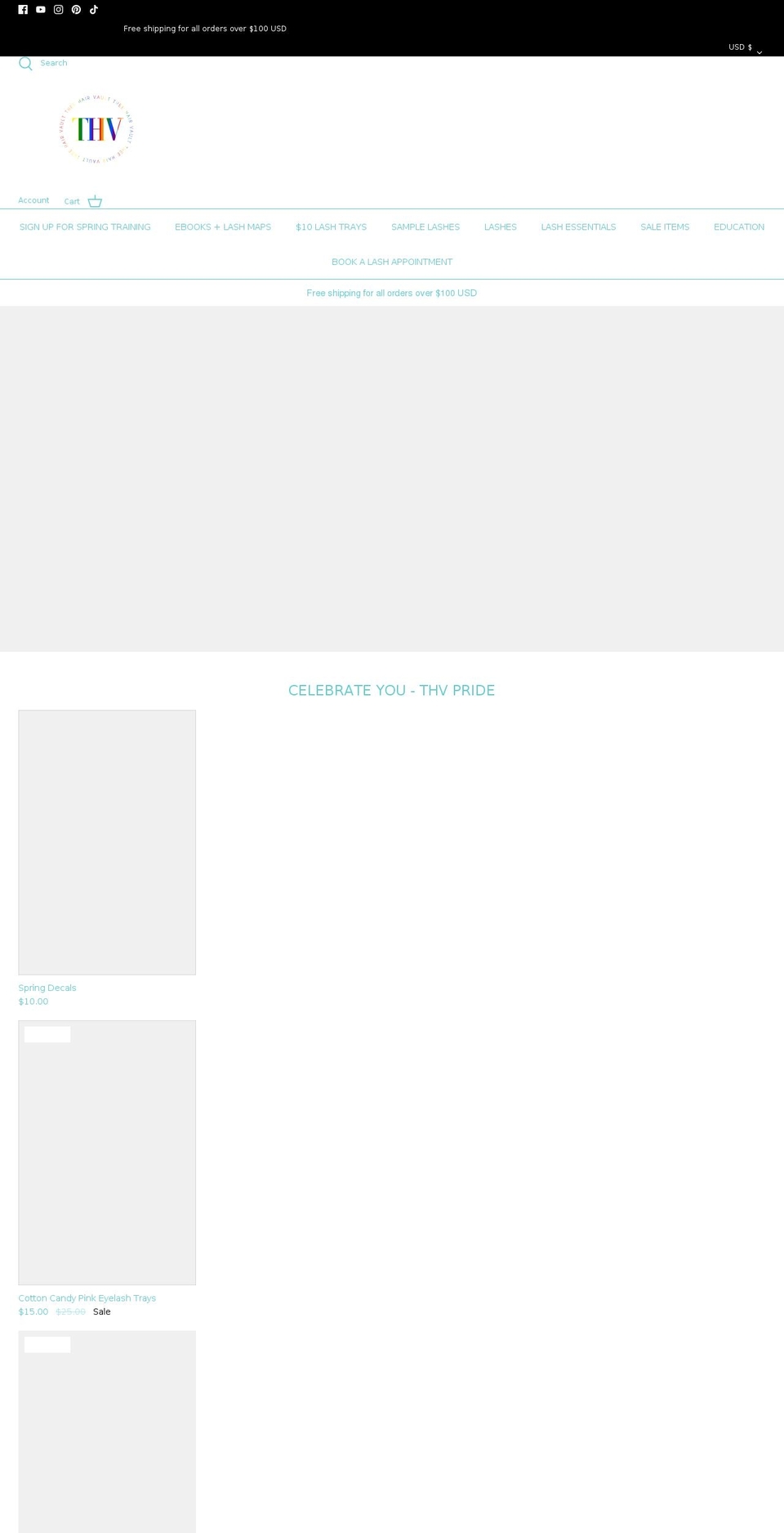theehairvault.com shopify website screenshot