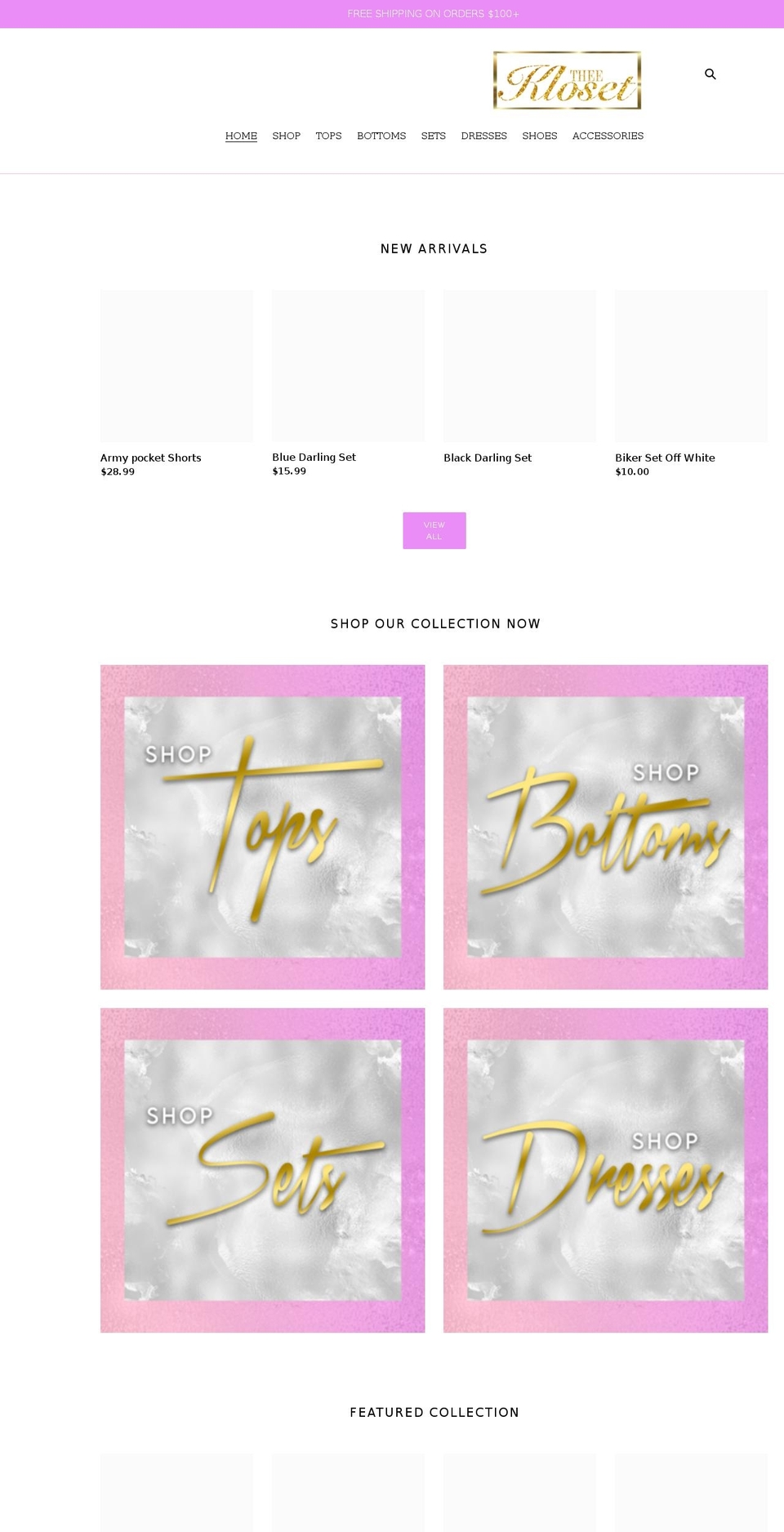 theekloset.com — Shopify storefront screenshot