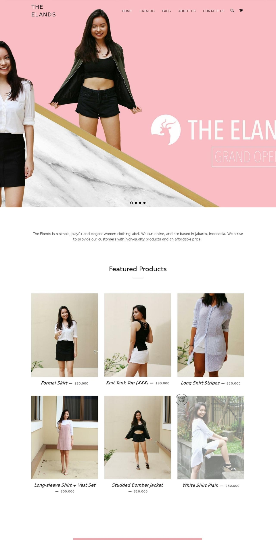 theelands.com shopify website screenshot