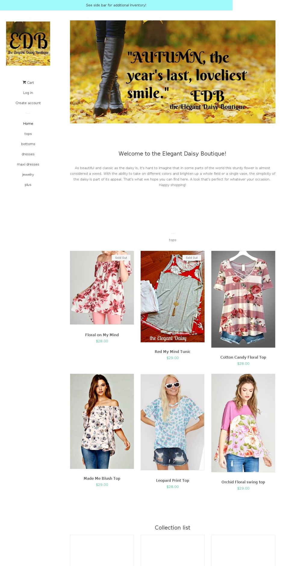 theelegantdaisy.com — Shopify storefront screenshot