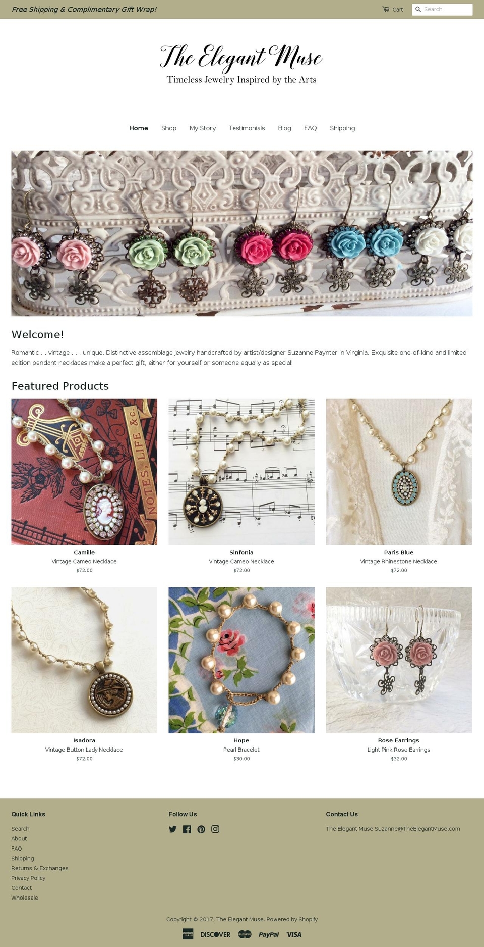 theelegantmuse.com shopify website screenshot