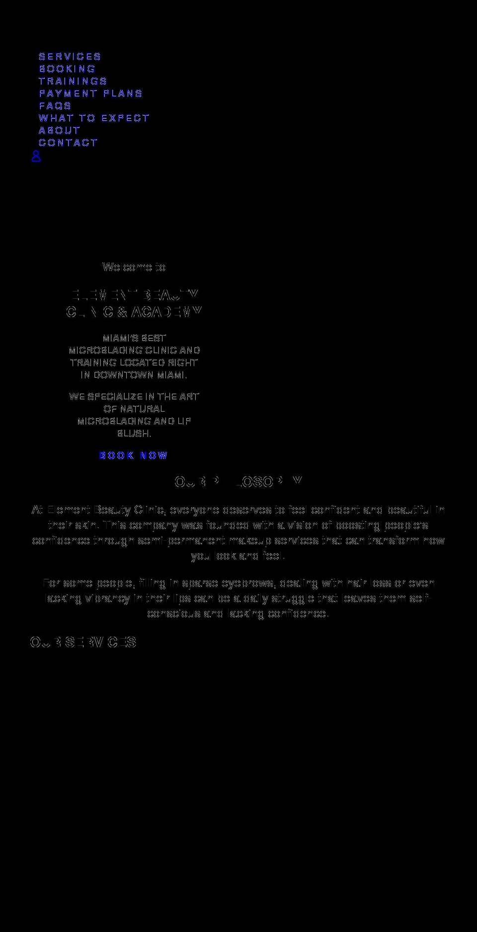 theelementbeauty.com shopify website screenshot