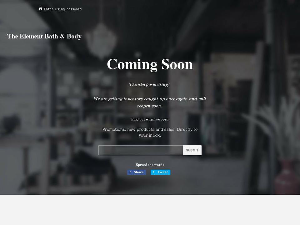 theelementsoap.com — Shopify storefront screenshot