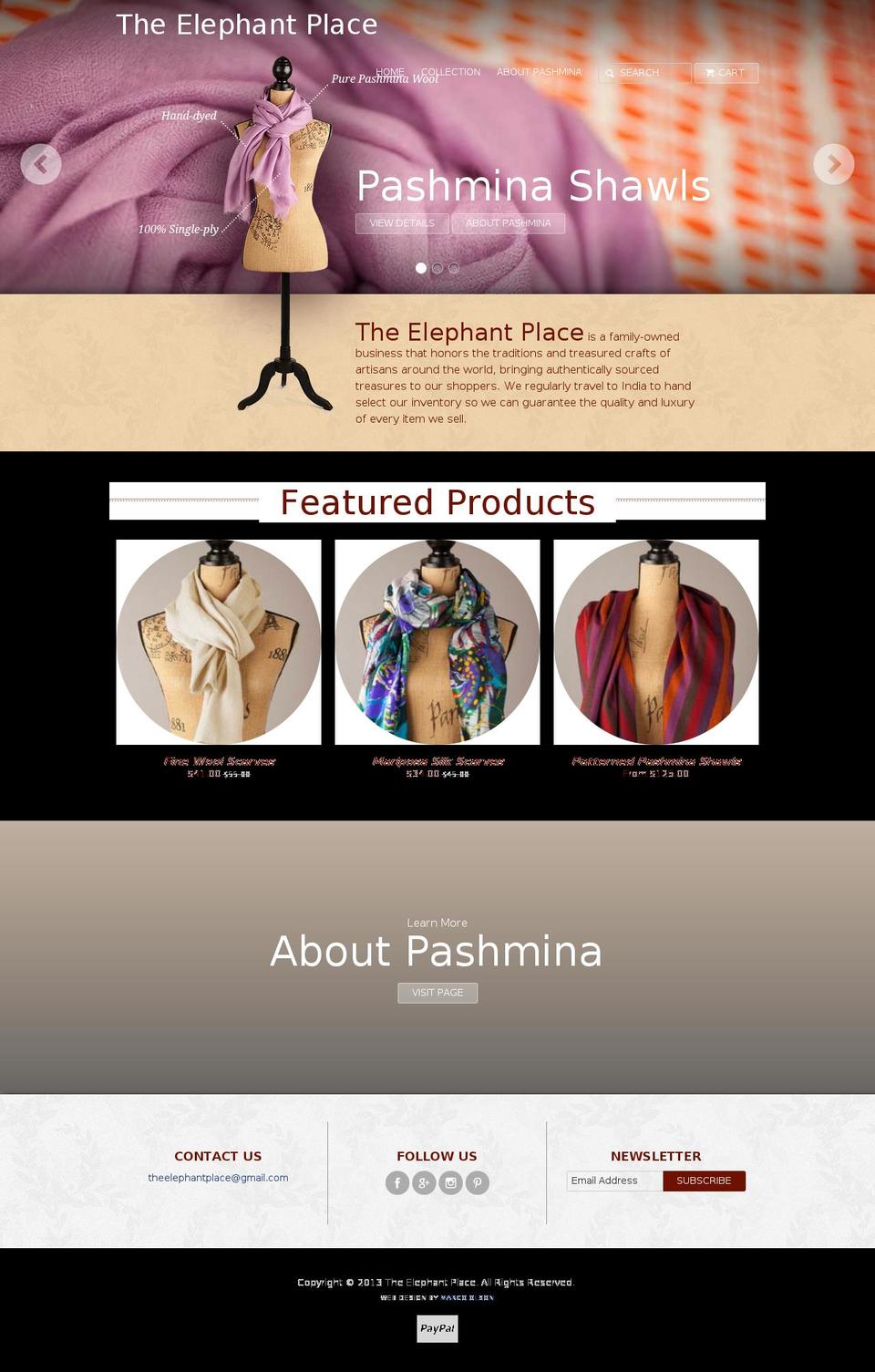 theelephantplace.com shopify website screenshot