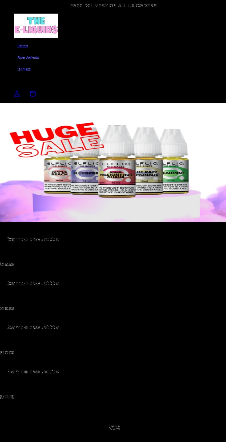 theeliquids.com shopify website screenshot