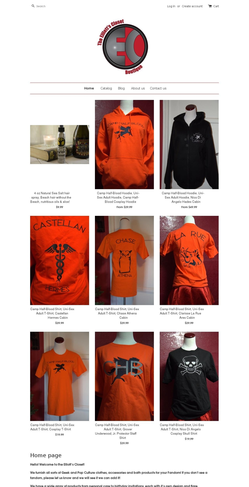 theelliottscloset.com — Shopify storefront screenshot